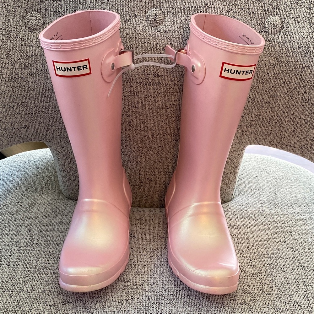 Hunter Original Nebula Wellington Boots in Iridescent Pink